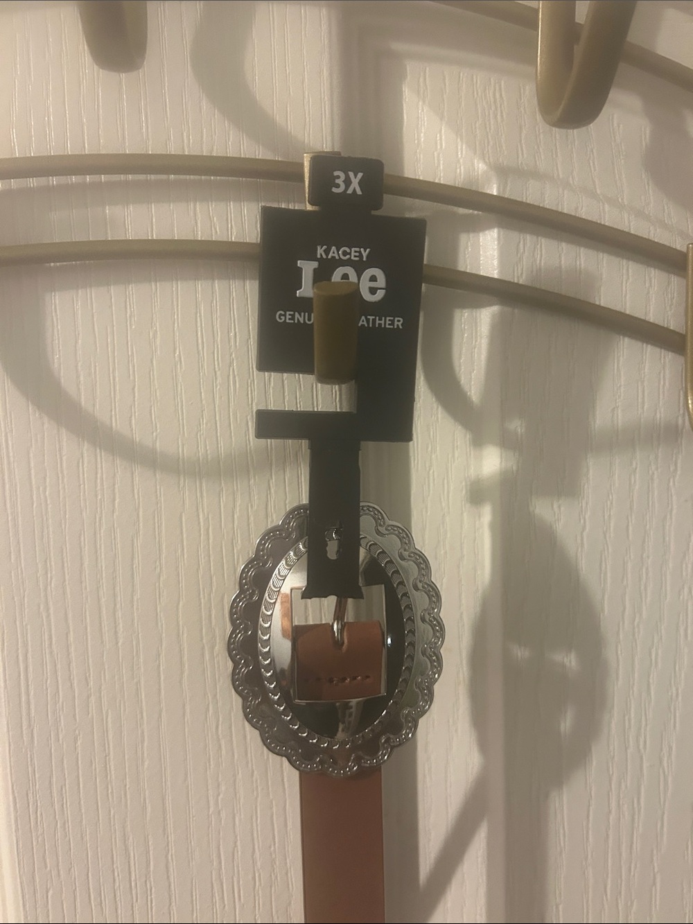 Lee Genuine Leather Brown Belt with Decorative Silver Buckle - 3X